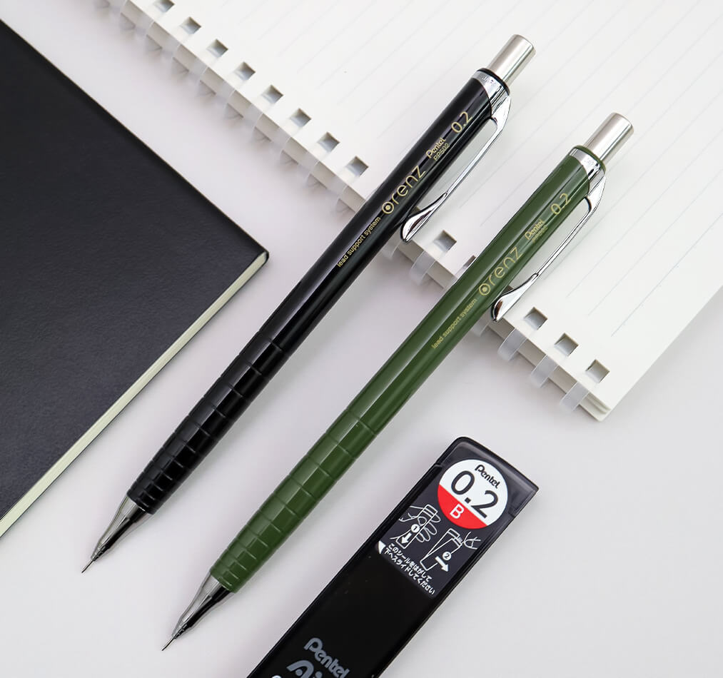 mikrotuzka pentel 0.2 black, khaki-2